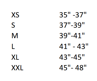 Unisex Rash Vest size guide